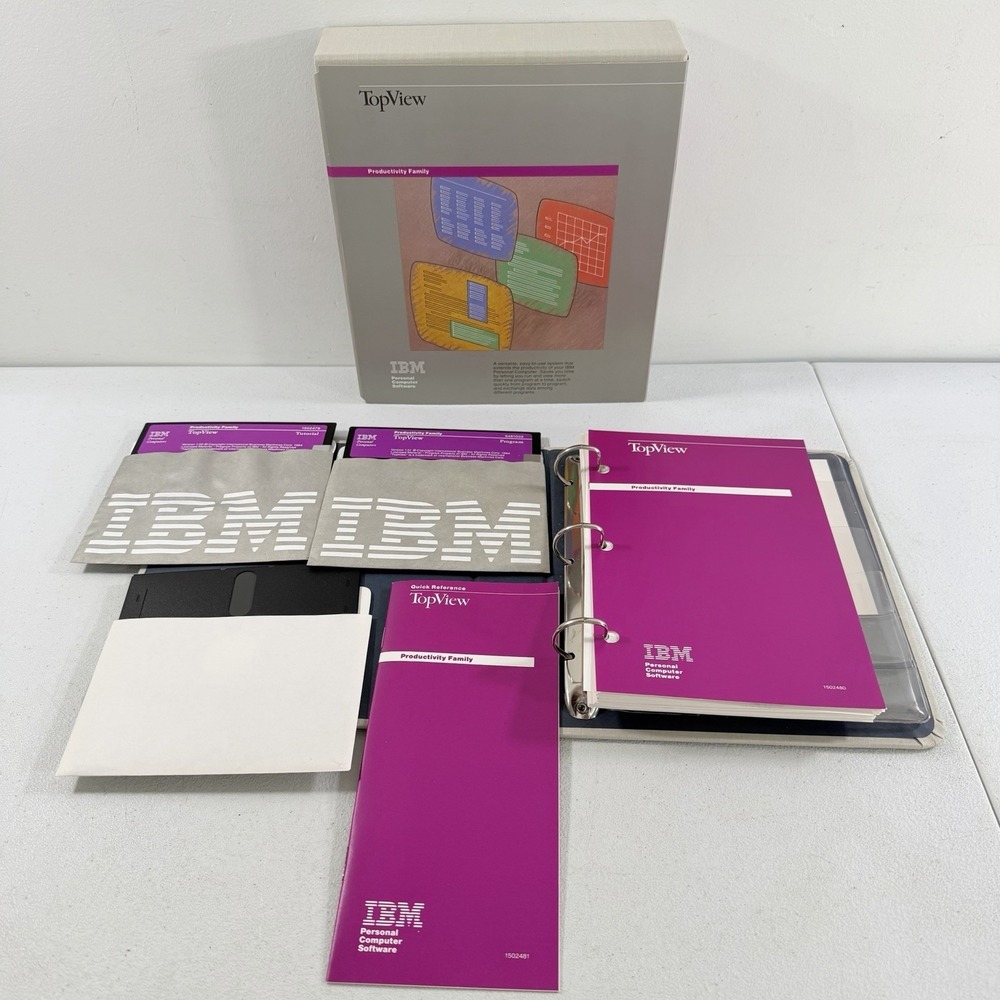 IBM TopView Version 1.20 Two 5.25" Diskette 6024131 DOS 2 PC Vintage 1984
